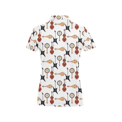 Banjo Print Design LKS403 Women's Polo Shirt