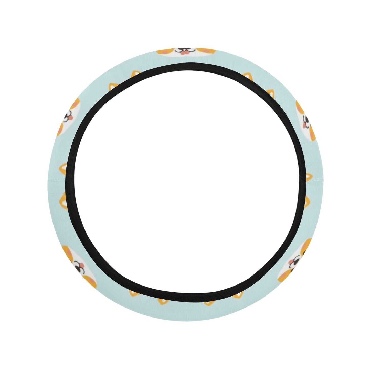 Shiba Inu Print Design LKS301 Steering Wheel Cover with Elastic Edge