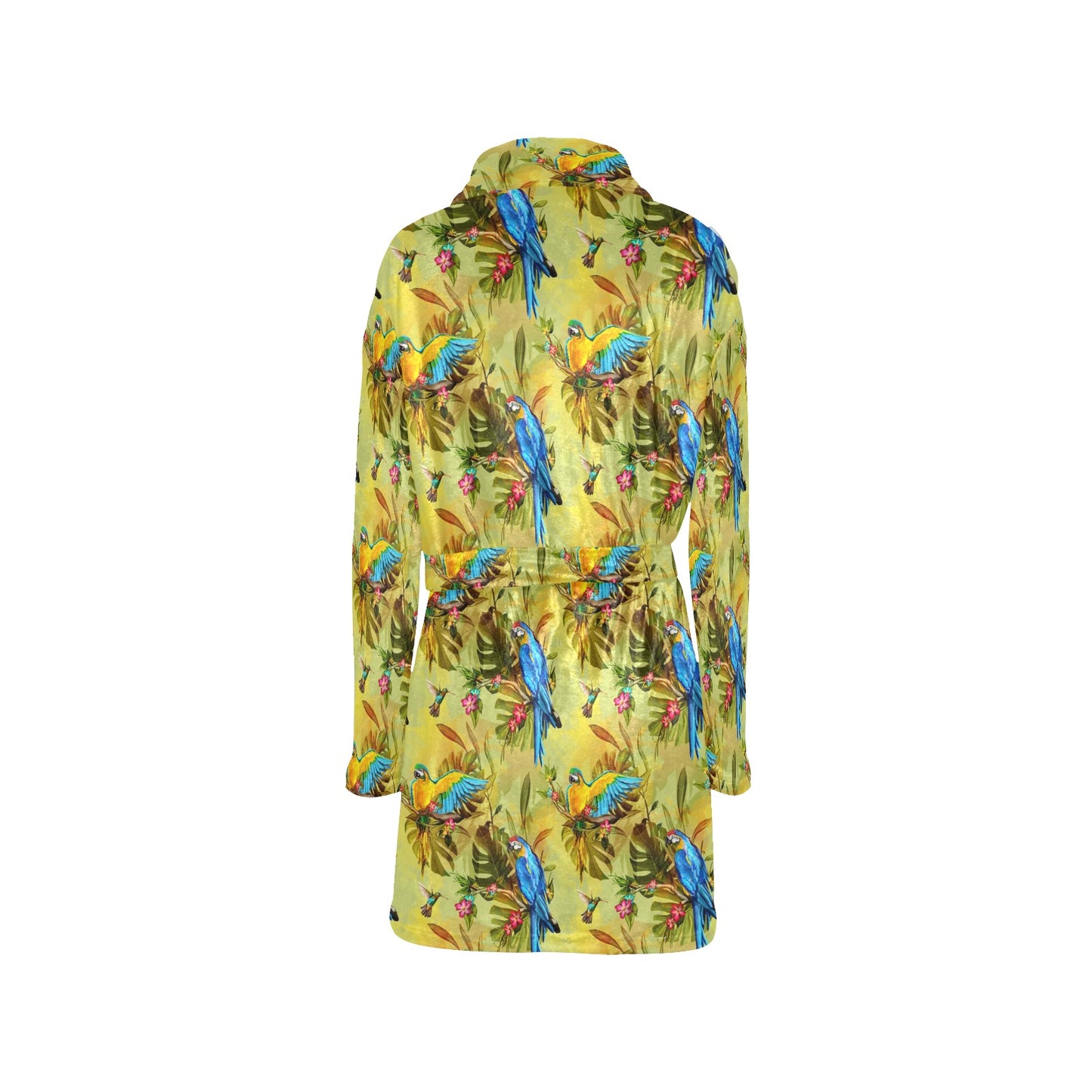Parrot Pattern Print Design A02 Women's Fleece Robe