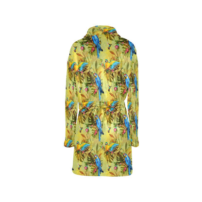 Parrot Pattern Print Design A02 Women's Fleece Robe