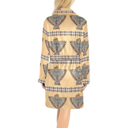 Native American Eagle Pattern Women's Fleece Robe
