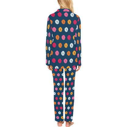Gerberas Pattern Print Design GB06 Women's Long Pajama Set