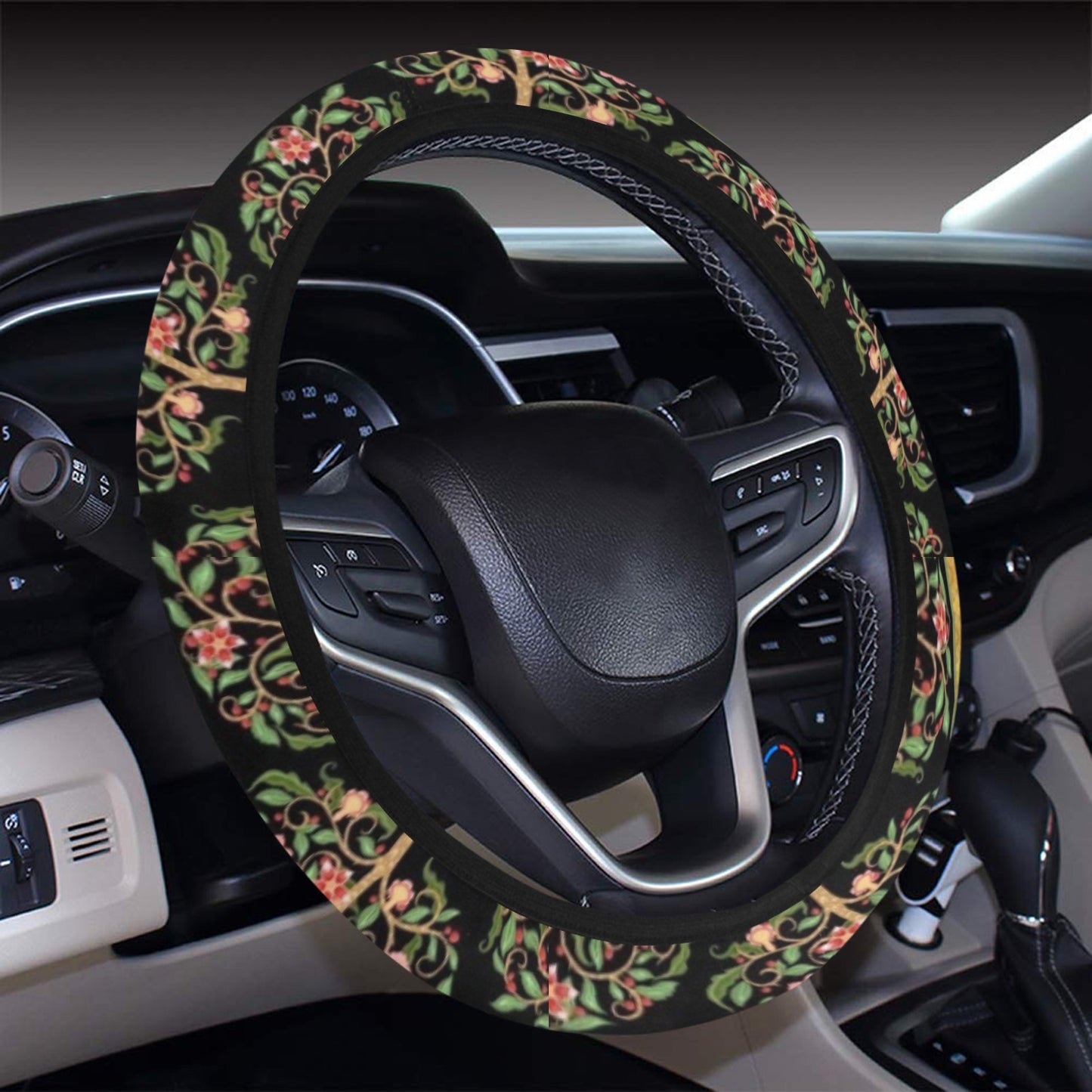 Tree Of Life Print Design LKS303 Steering Wheel Cover with Elastic Edge