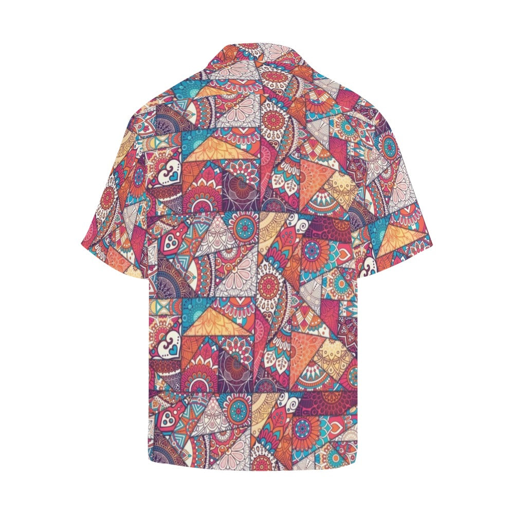 Patchwork Print Design LKS401 Men's Men's Hawaiian Shirt