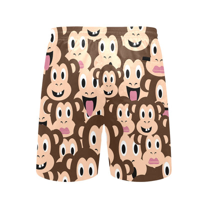 Emoji Monkey Print Pattern Men's Swim Trunks Beach Shorts