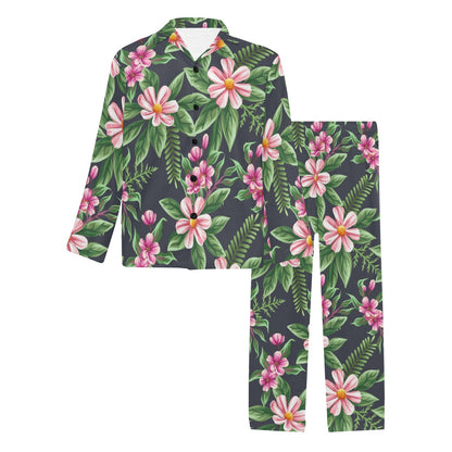 Summer Floral Pattern Print Design SF010 Men's Long Pajama Set