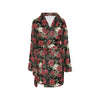 Skull And Roses Print Design LKS303 Women's Fleece Robe