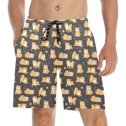 Shiba Inu Print Design LKS309 Men's Swim Trunks Beach Shorts