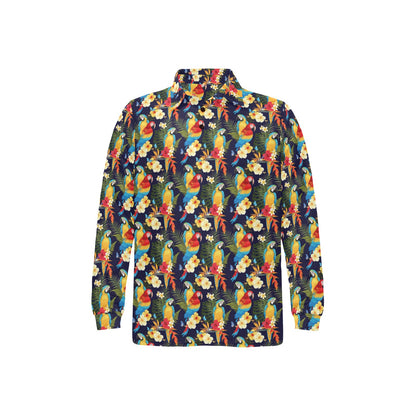 Parrot Themed Design Long Sleeve Polo Shirt For Men's