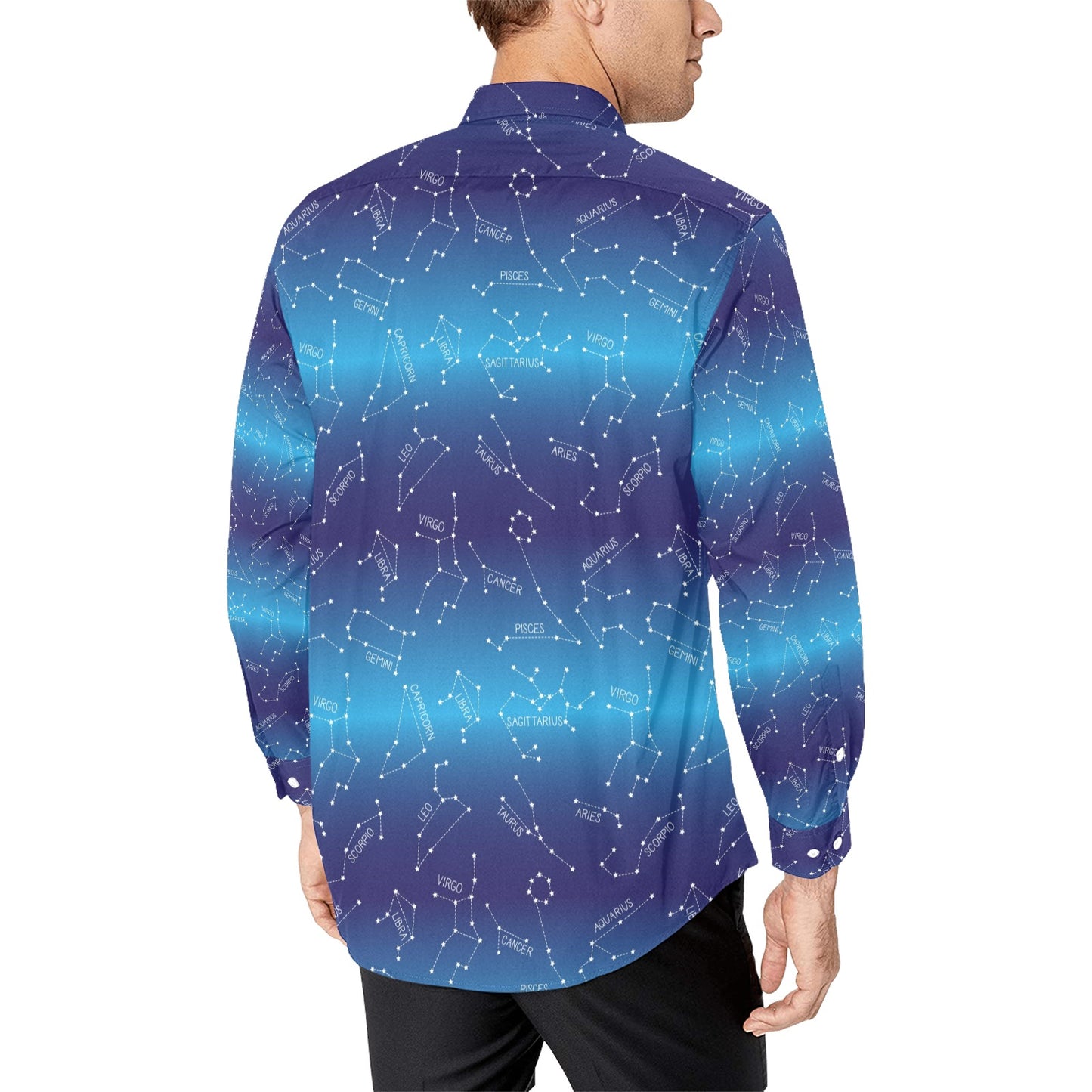 Virgo Print Design LKS302 Men's Long Sleeve Dress Shirt