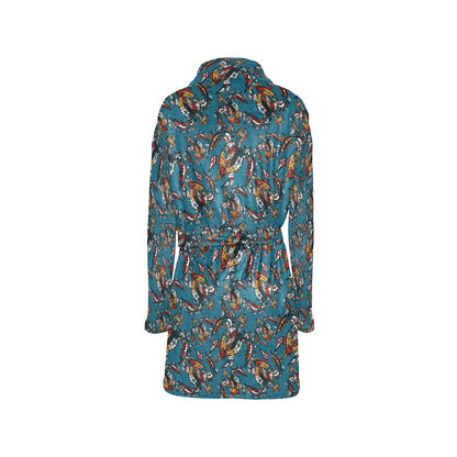 Sea Turtle Tribal Colorful Hand Drawn Women's Fleece Robe
