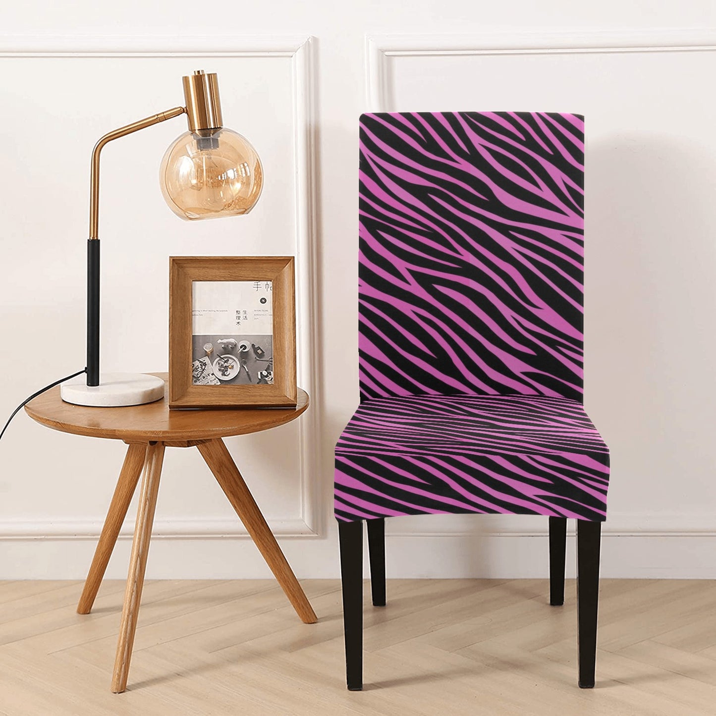Zebra Pink Print Design LKS304 Dining Chair Slipcover