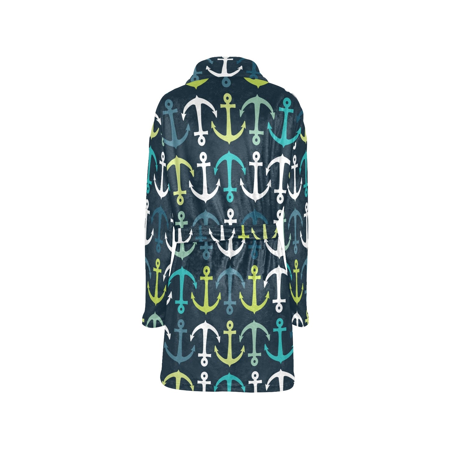 Anchor Pattern Print Design 03 Women's Fleece Robe