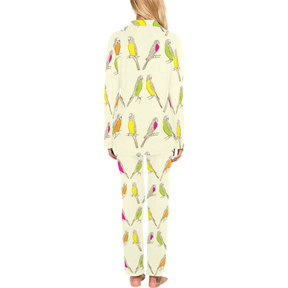 Parakeet Pattern Print Design A01 Women's Long Pajama Set