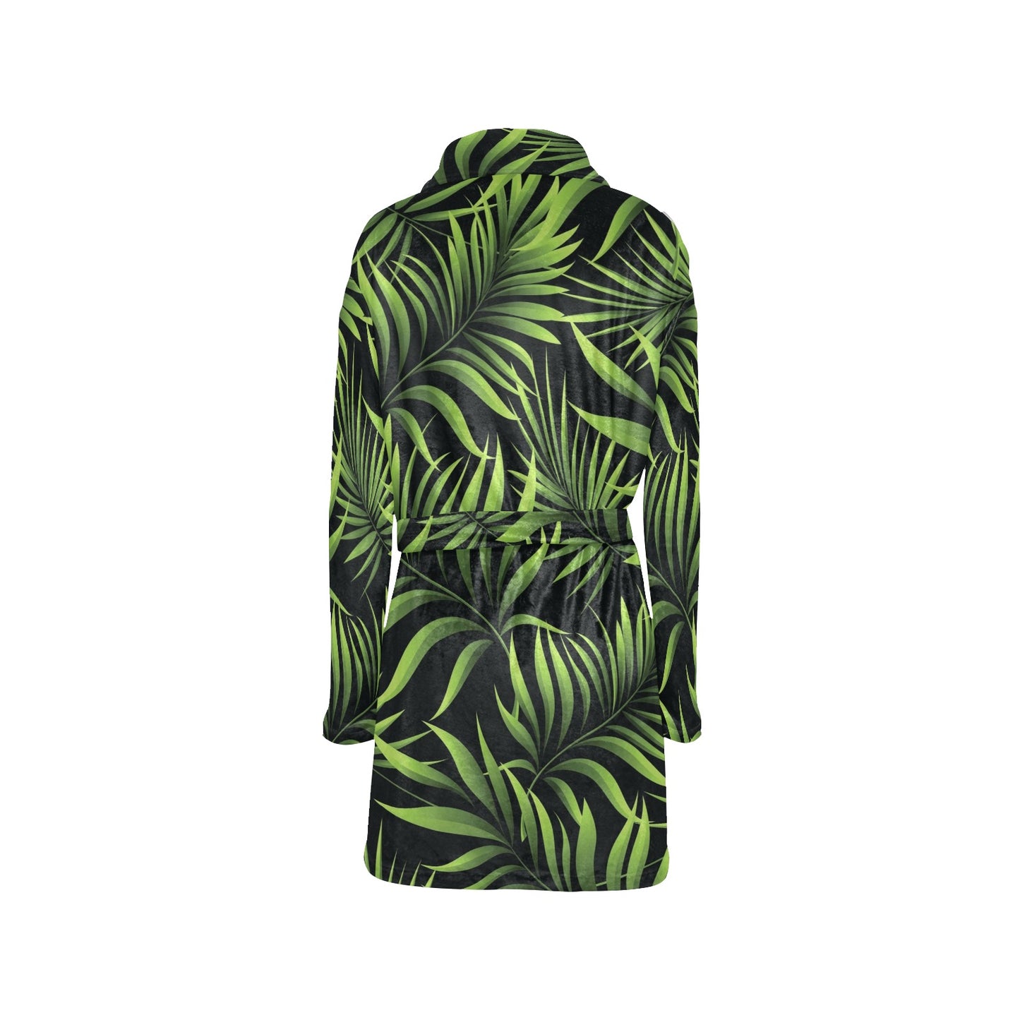 Palm Leaves Pattern Print Design PL07 Women's Fleece Robe