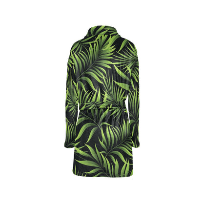 Palm Leaves Pattern Print Design PL07 Women's Fleece Robe