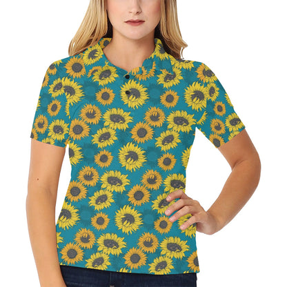Sunflower Print Design LKS301 Women's Polo Shirt