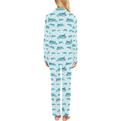 Snowmobile Print Design LKS301 Women's Long Pajama Set