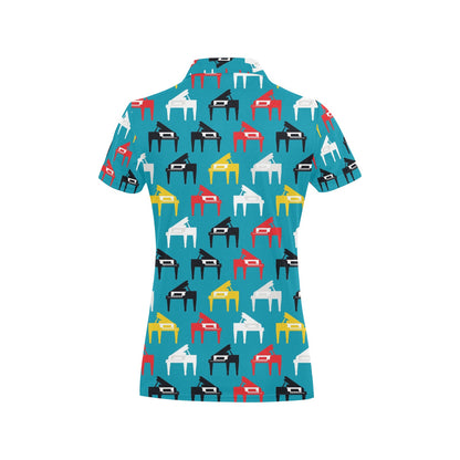 Piano Print Design LKS403 Women's Polo Shirt