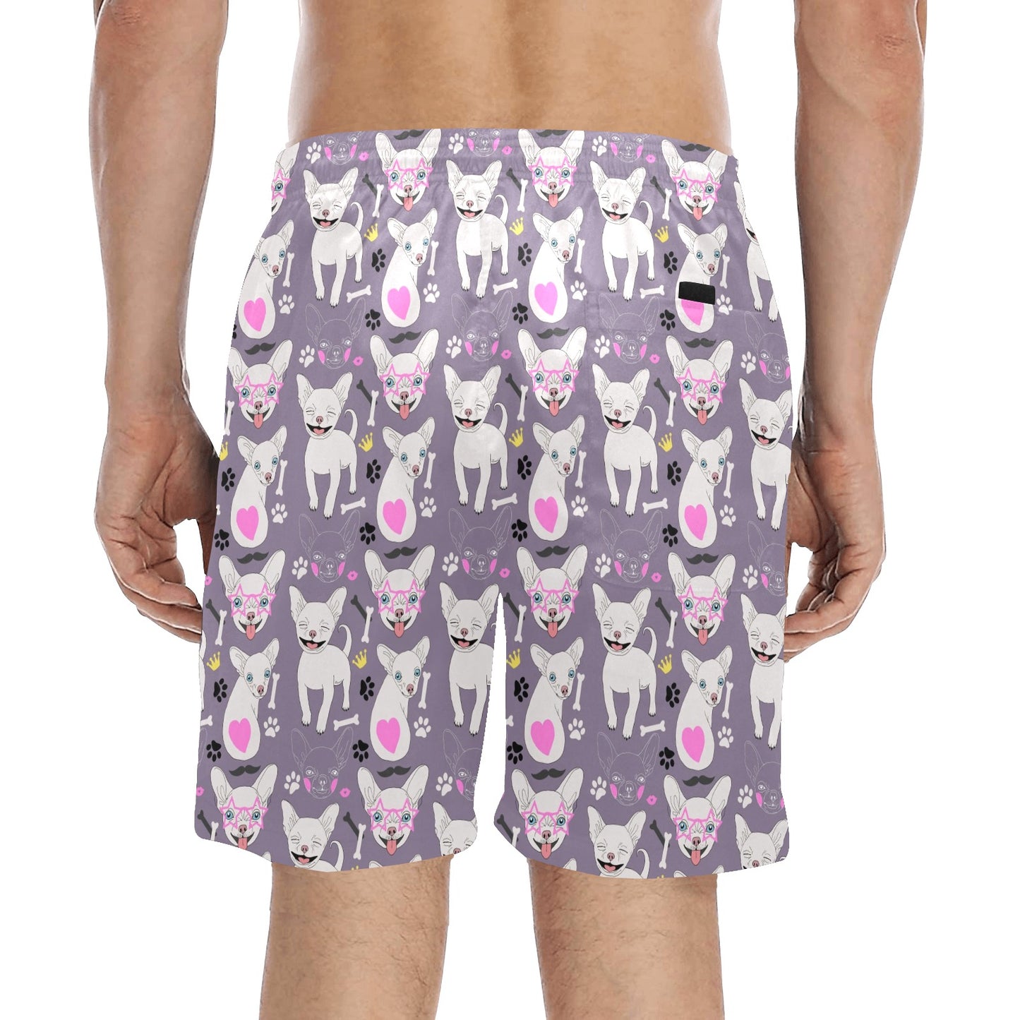 Chihuahua Happy Pattern Men's Swim Trunks Beach Shorts