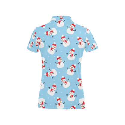Snowman Print Design LKS305 Women's Polo Shirt