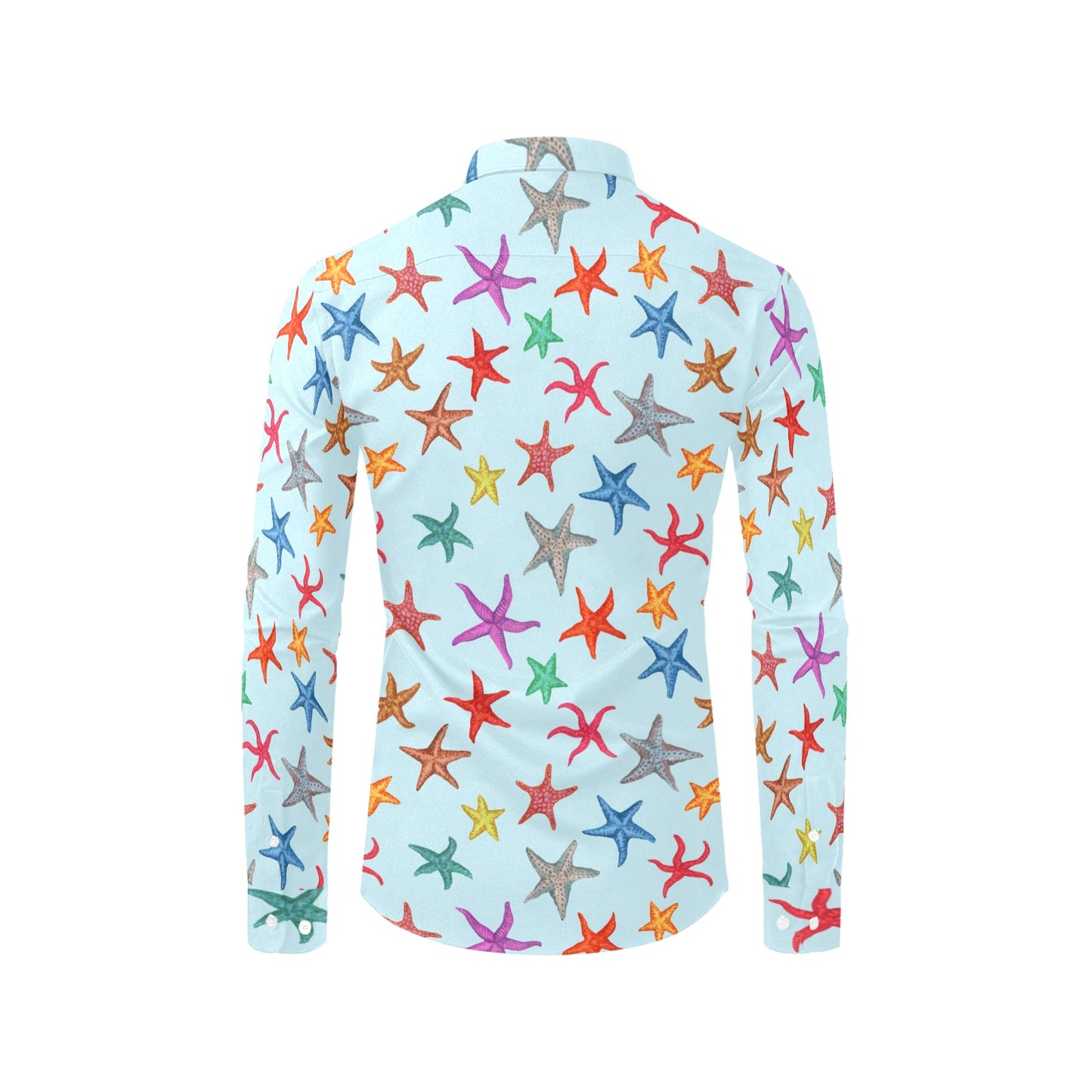 Starfish Print Design LKS402 Men's Long Sleeve Dress Shirt