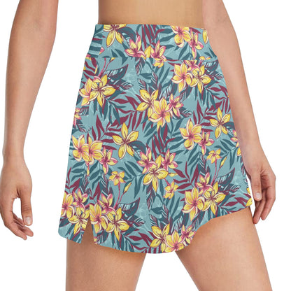 Summer Floral Print Design LKS304 17" Golf & Pickleball Skort with Pockets