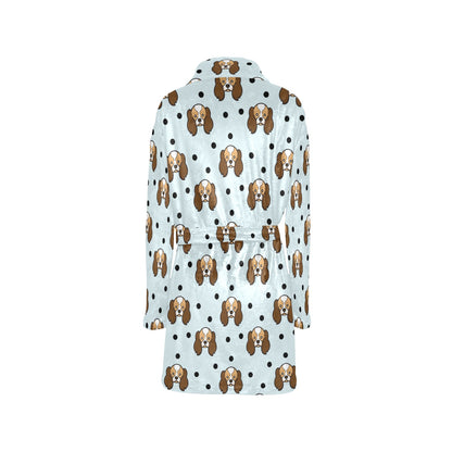 Cavalier King Charles Spaniels Pattern Print Design 02 Women's Fleece Robe