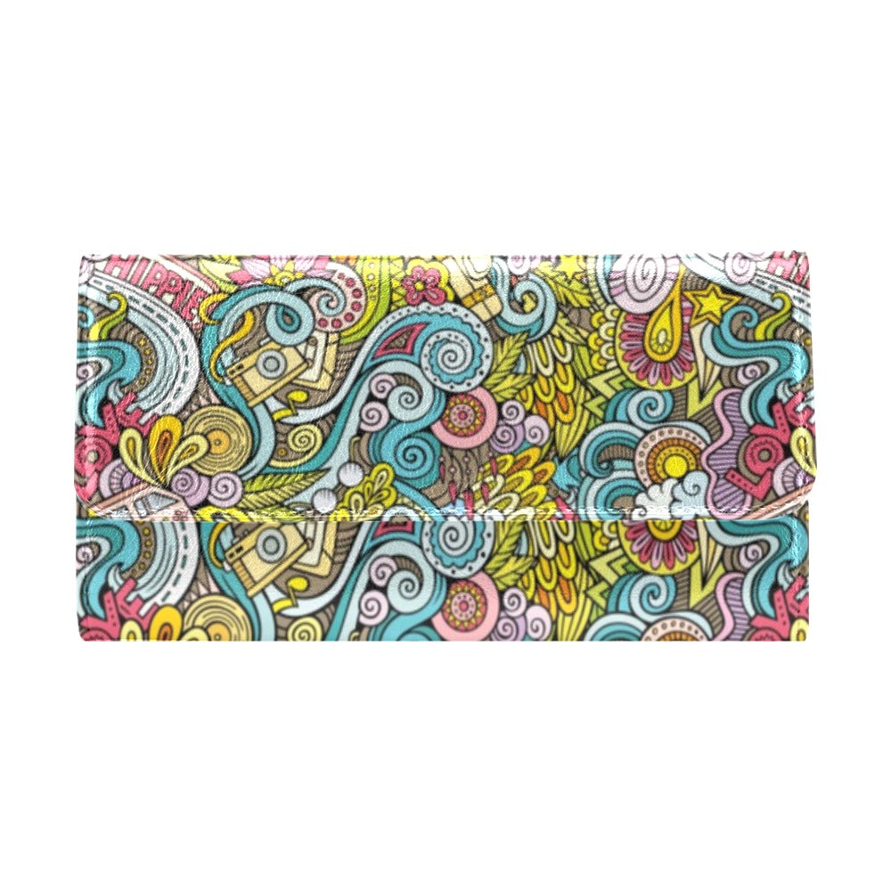 Hippie Print Design LKS301 Women's Trifold Wallet