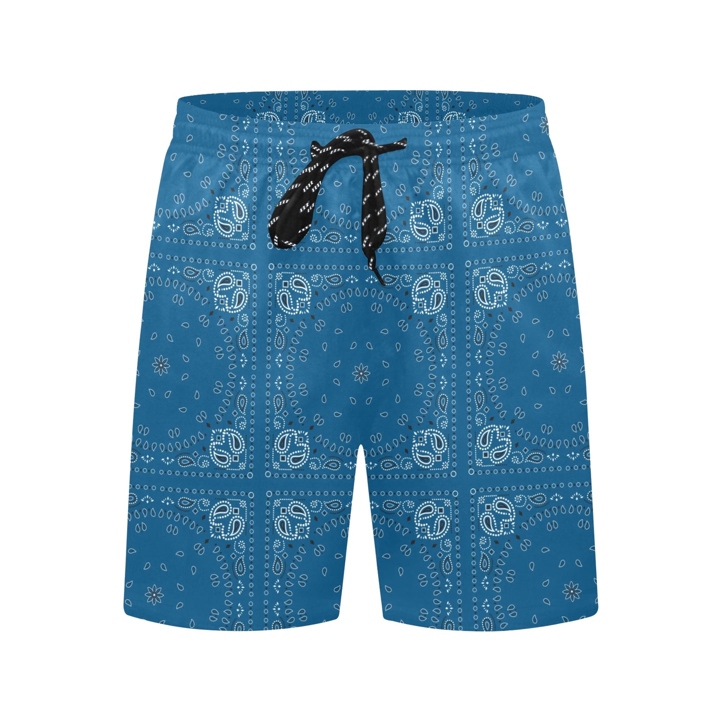 Bandana Blue Print Design LKS301 Men's Swim Trunks Beach Shorts