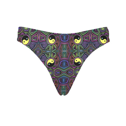Yin Yang Neon Color Design Print Women's Thongs