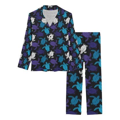 Sea Turtle Print Design LKS306 Women's Long Pajama Set