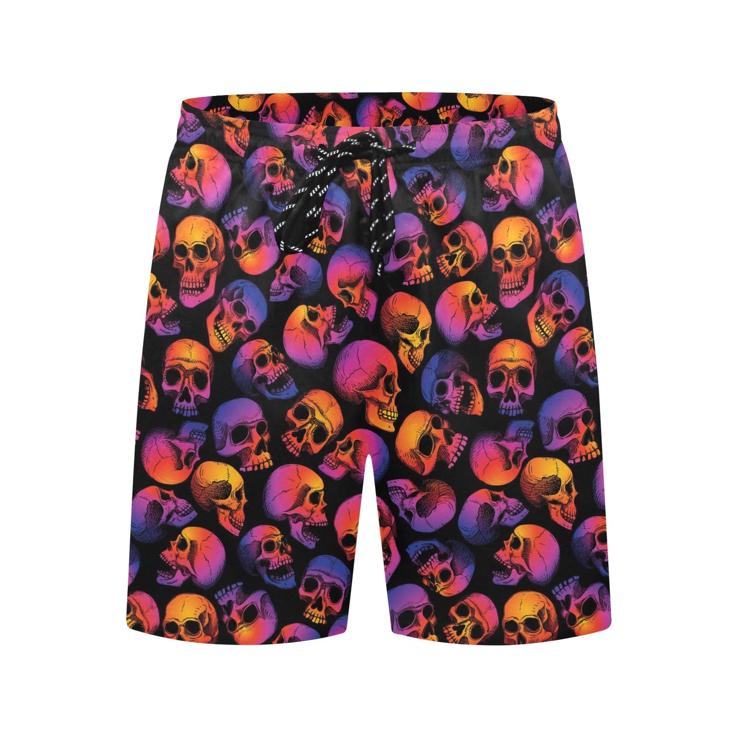Skull Multicolor Print Design LKS3011 Men's Swim Trunks Beach Shorts