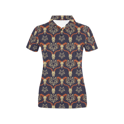 Buffalo Head Print Design LKS403 Women's Polo Shirt