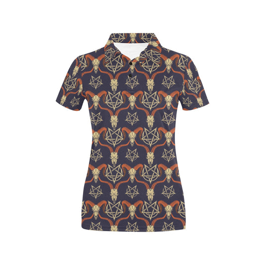 Buffalo Head Print Design LKS403 Women's Polo Shirt
