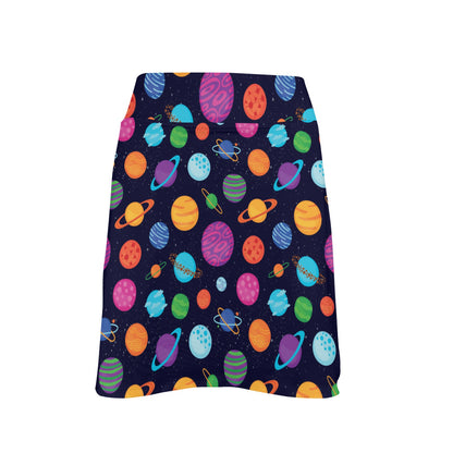 Planet Multicolor Print Design LKS302 17" Golf & Pickleball Skort with Pockets
