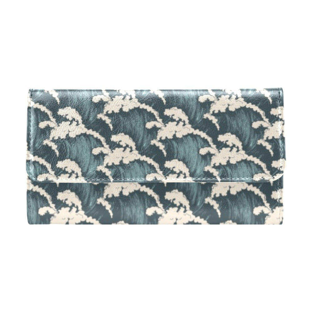 Wave Art Print Women's Trifold Wallet