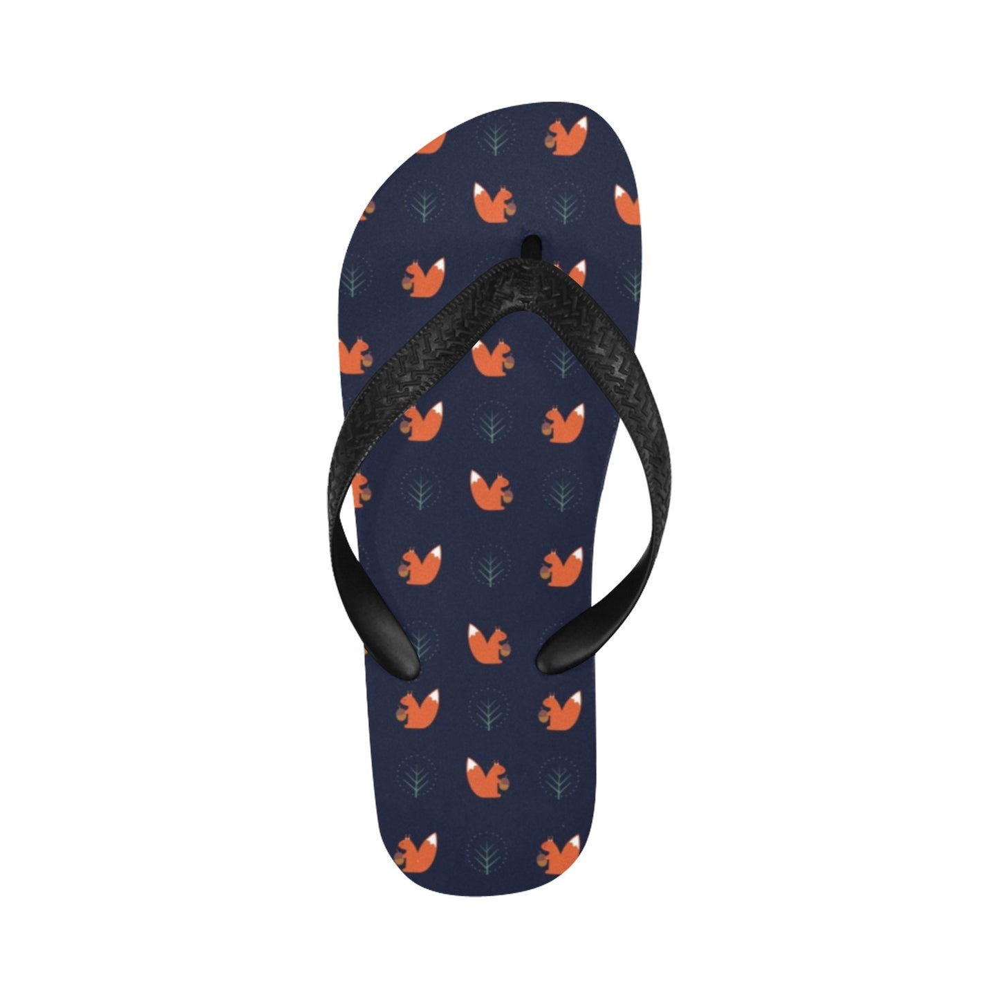 Squirrel Print Design LKS303 Flip Flops