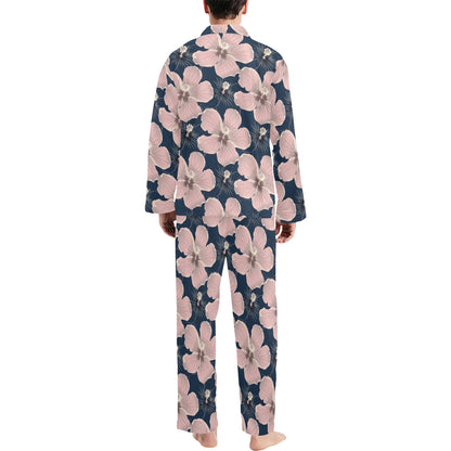 Plumeria Pattern Print Design PM018 Men's Long Pajama Set