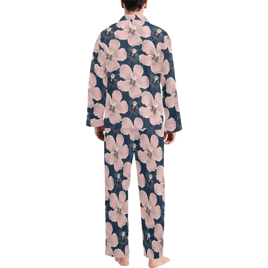 Plumeria Pattern Print Design PM018 Men's Long Pajama Set