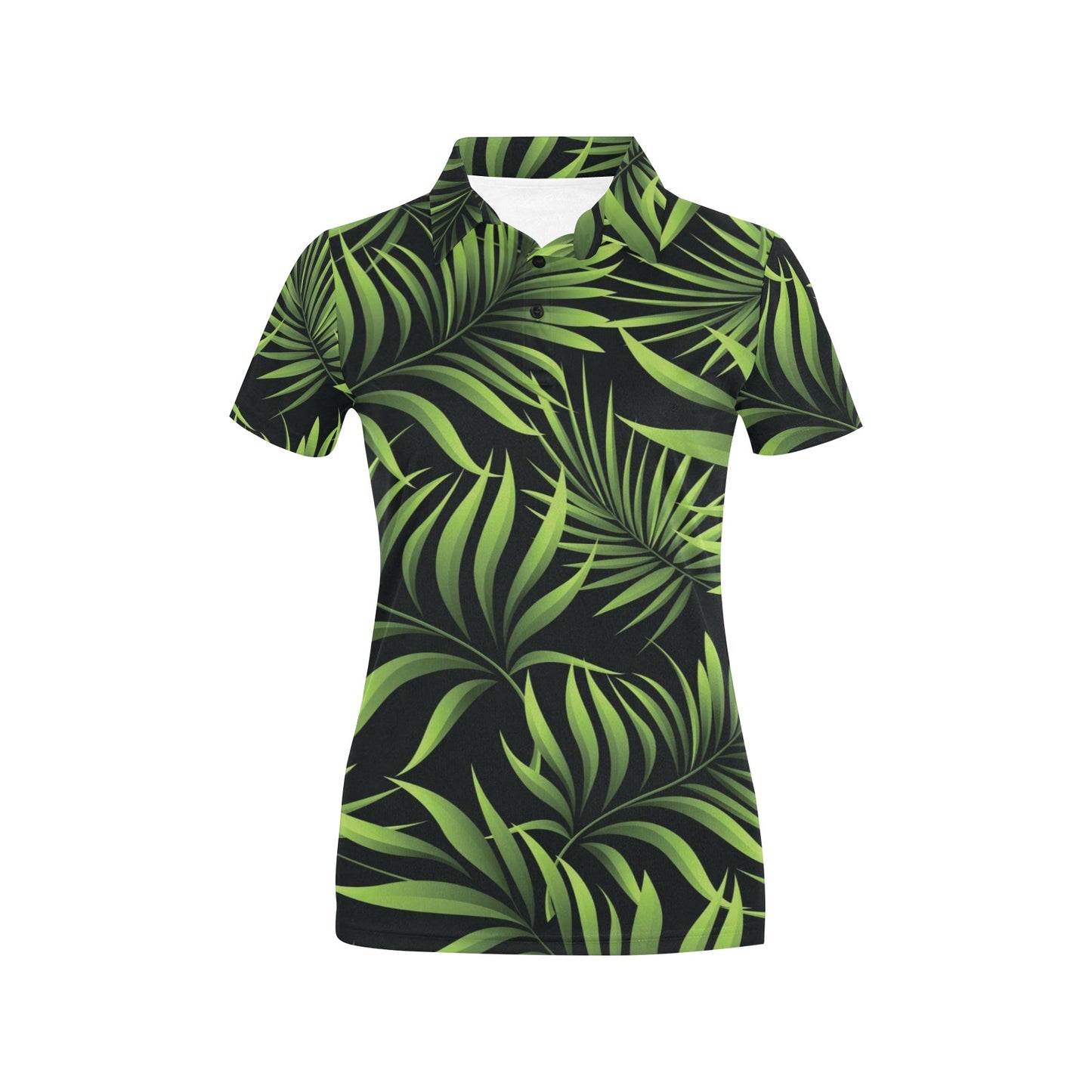 Palm Leaves Pattern Print Design PL07 Women's Polo Shirt