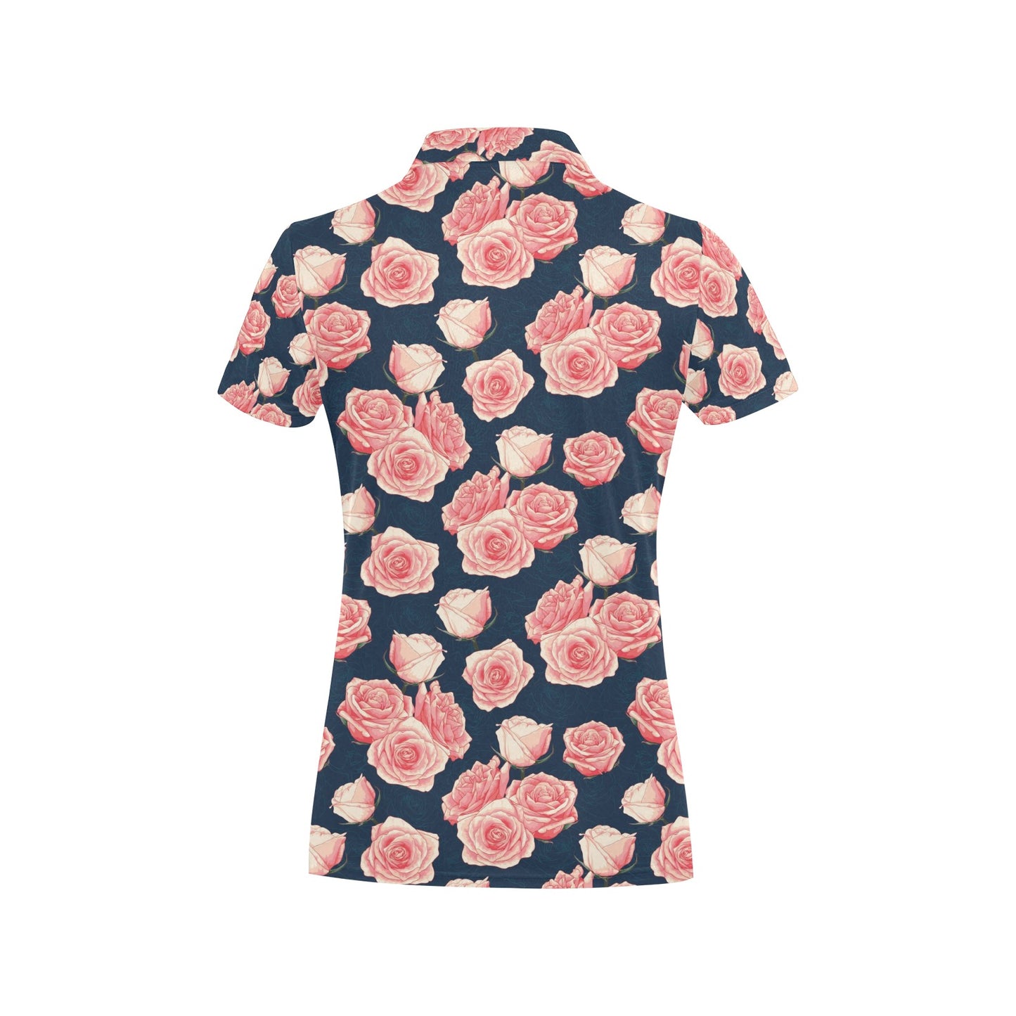 Rose Pattern Print Design A03 Women's Polo Shirt