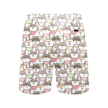 Shiba Inu Print Design LKS305 Men's Swim Trunks Beach Shorts