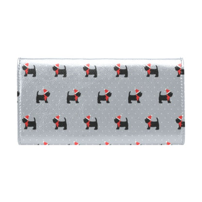 Scottish Christmas Themed Terriers Print Design LKS3018 Women's Trifold Wallet