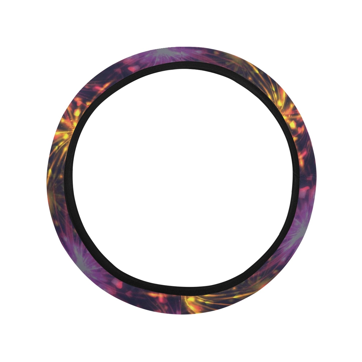 Firework Print Design LKS303 Steering Wheel Cover with Elastic Edge