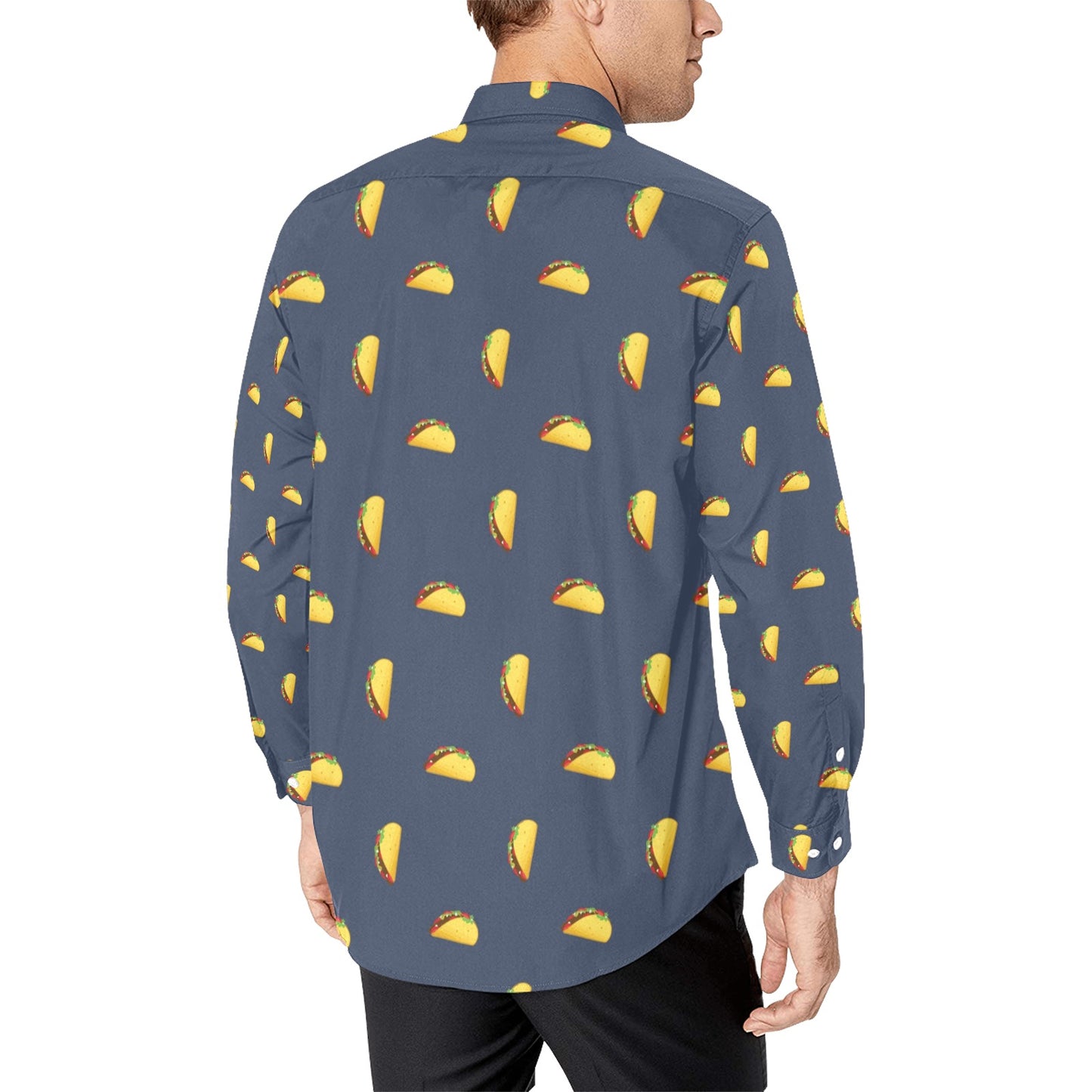 Taco Print Design LKS305 Men's Long Sleeve Dress Shirt