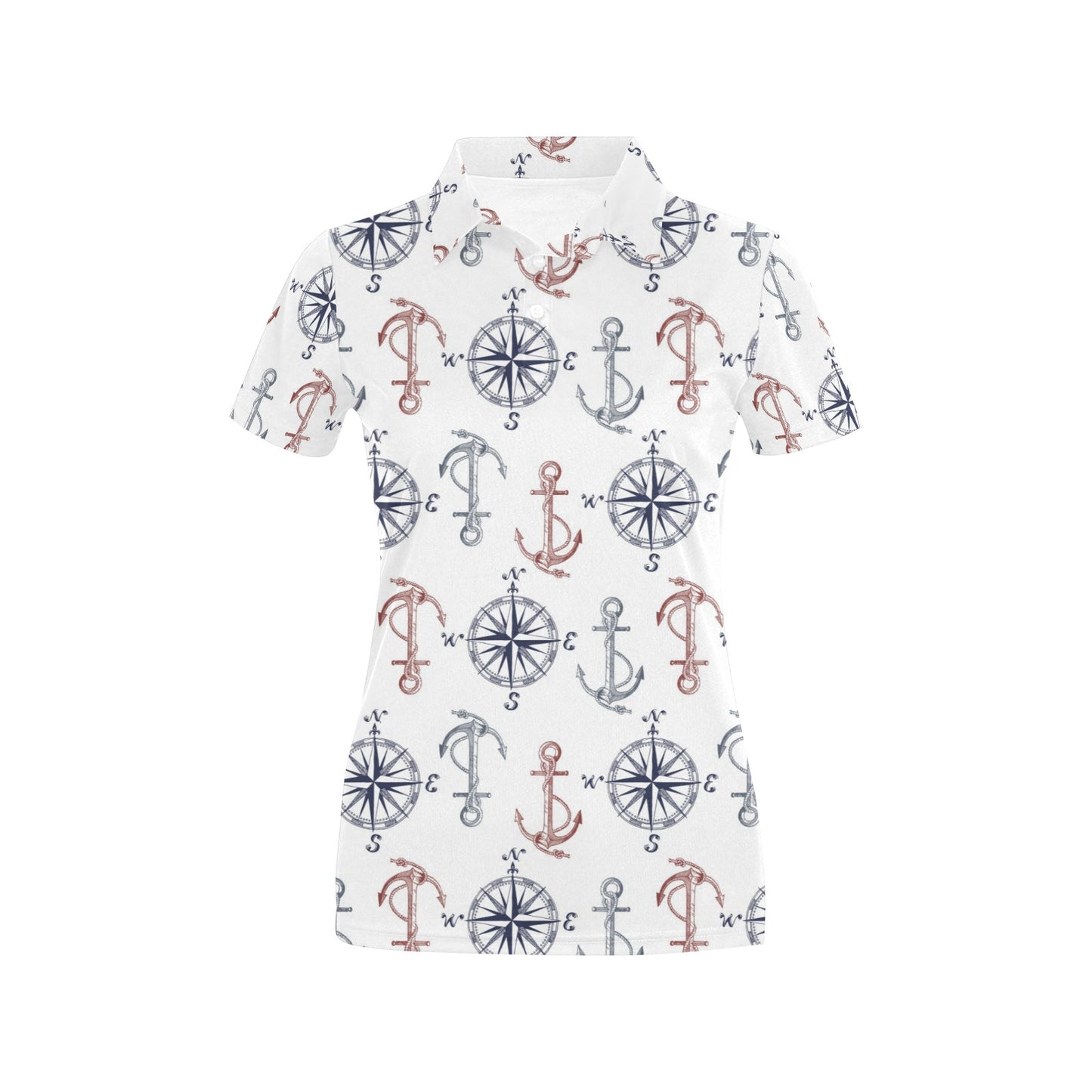 Anchor Pattern Print Design 06 Women's Polo Shirt