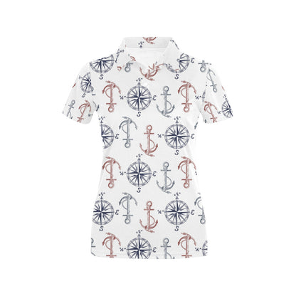Anchor Pattern Print Design 06 Women's Polo Shirt