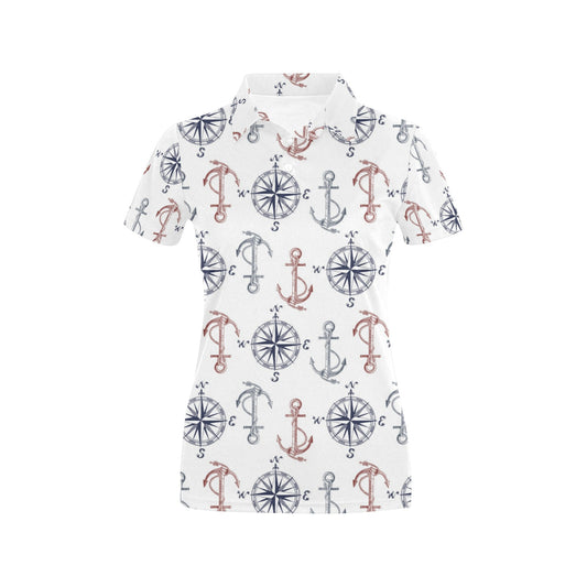 Anchor Pattern Print Design 06 Women's Polo Shirt