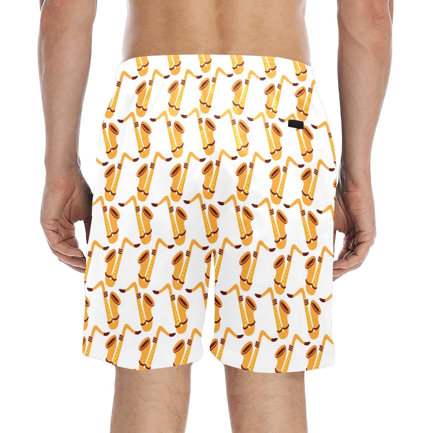 Saxophone Print Design LKS404 Men's Swim Trunks Beach Shorts